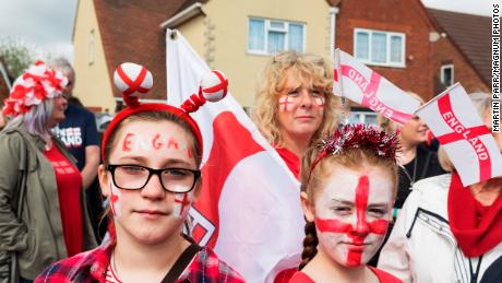 GB. England. West Bromwich. The Black Country. St George&#39;s Day. Stone Cross Parade. 2017.